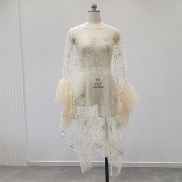 MQTIME  -  Sexy Lace Pregnant Women's Dress Round Neck Perspective Mesh Personalized Fashion Comfortable Maternity Photography Clothing